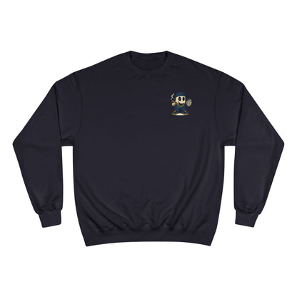 SMOKEY GHOST Screen Printed Champion Sweatshirt - Unisex White Crewneck