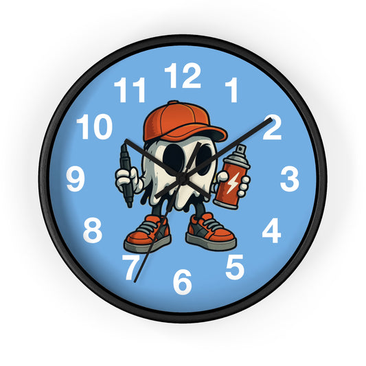 Graffiti Ghost Wall Clock - Street Art Vibe for Urban Spaces