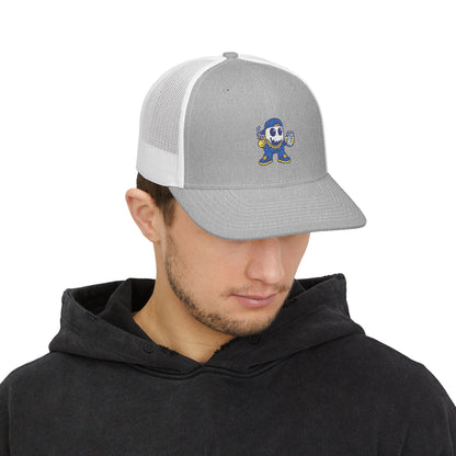 SMOKEY GHOST Embroidered Ghost Snapback Trucker Cap