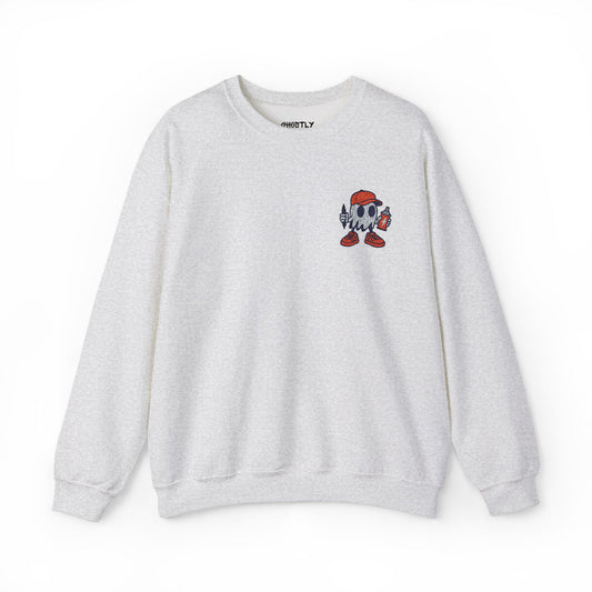 The Graffiti Ghost Cartoon Character Crewneck Sweatshirt - Unisex Heavy Blend™