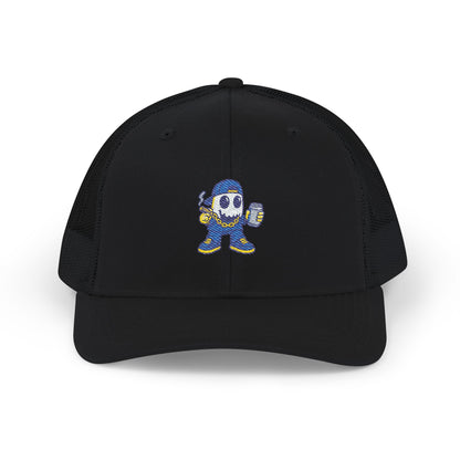 SMOKEY GHOST Embroidered Ghost Snapback Trucker Cap