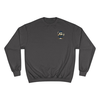 SMOKEY GHOST Screen Printed Champion Sweatshirt - Unisex White Crewneck