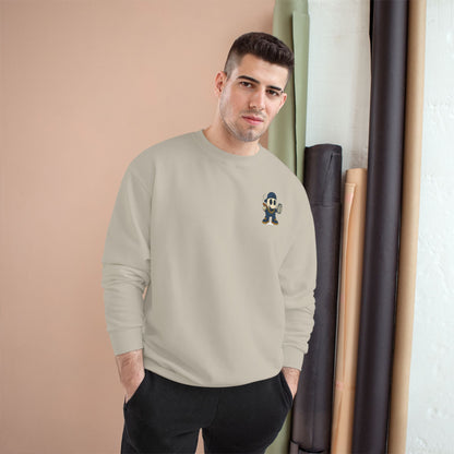 SMOKEY GHOST Screen Printed Champion Sweatshirt - Unisex White Crewneck