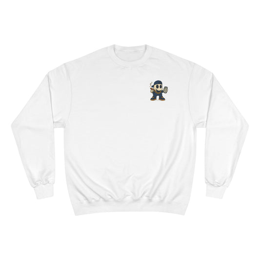 SMOKEY GHOST Screen Printed Champion Sweatshirt - Unisex White Crewneck