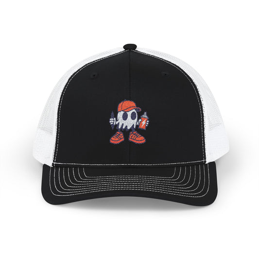 Graffiti Ghost Embroidered Ghost Snapback Trucker Cap