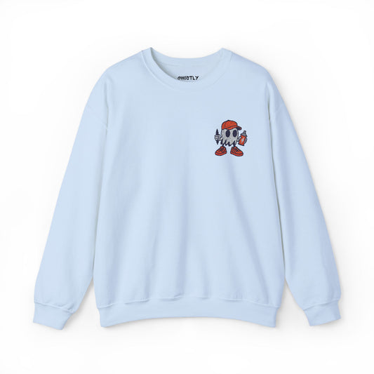 Graffiti Ghost Embroidered Unisex Heavy Blend™ Crewneck Sweatshirt