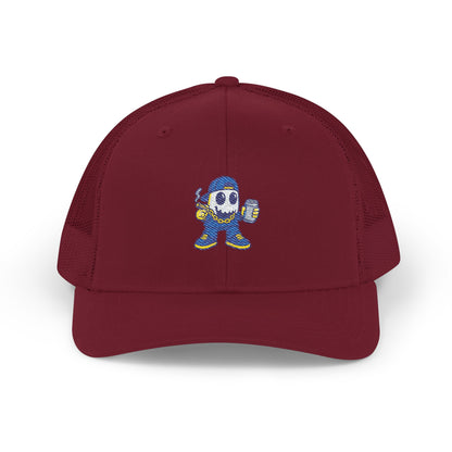 SMOKEY GHOST Embroidered Ghost Snapback Trucker Cap