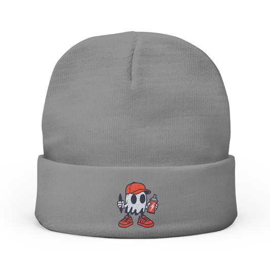 Graffiti Ghost Embroidered Knit Beanie