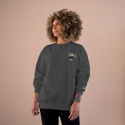 SMOKEY GHOST Screen Printed Champion Sweatshirt - Unisex White Crewneck