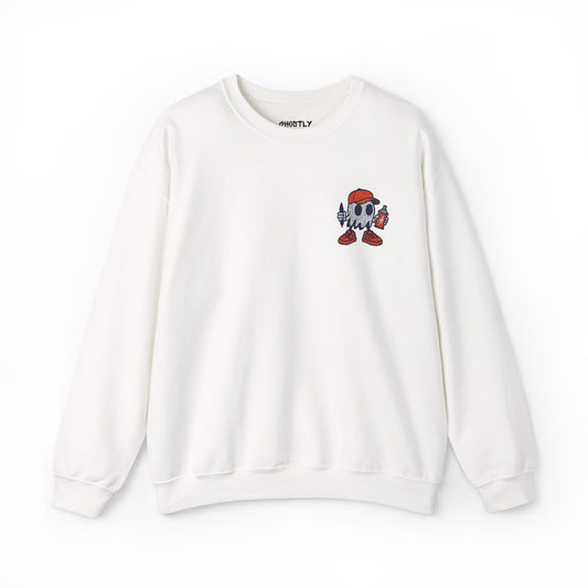 The Graffiti Ghost Cartoon Character Crewneck Sweatshirt - Unisex Heavy Blend™