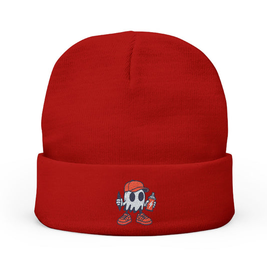 Graffiti Ghost Embroidered Knit Beanie