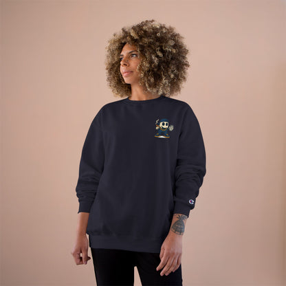 SMOKEY GHOST Screen Printed Champion Sweatshirt - Unisex White Crewneck