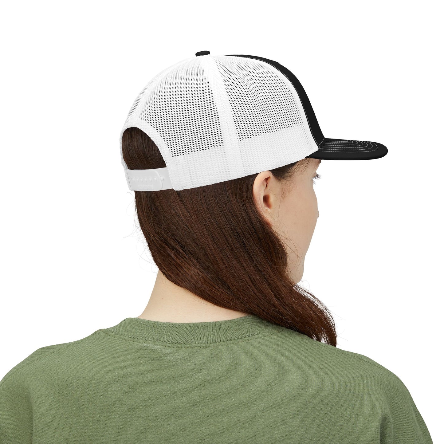 SMOKEY GHOST Embroidered Ghost Snapback Trucker Cap