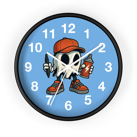Graffiti Ghost Wall Clock - Street Art Vibe for Urban Spaces